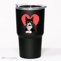 Cute Valentines Day Tuxedo Cat Lover Tumbler thumb 0