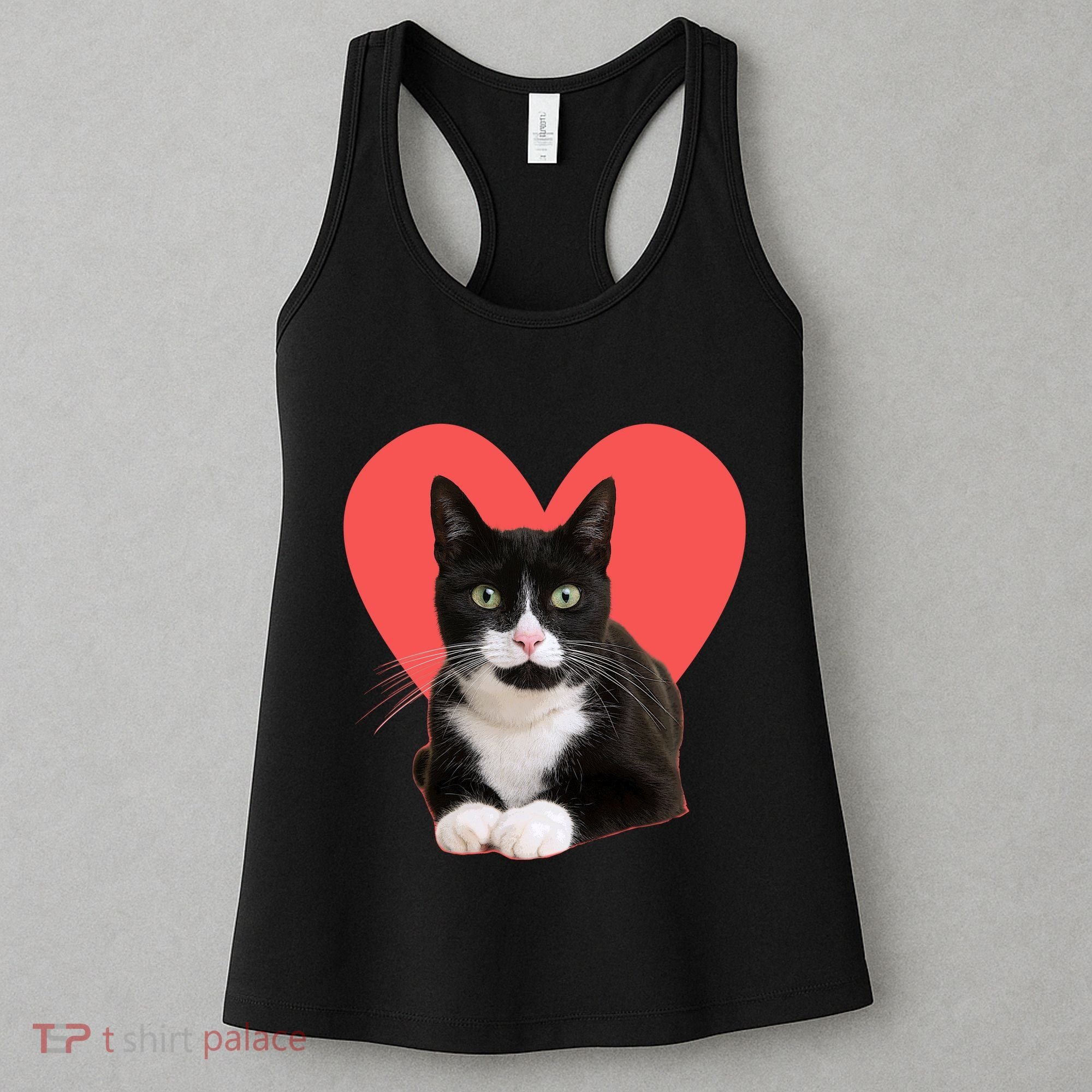 Cute Valentines Day Tuxedo Cat Lover Women's Tank Top