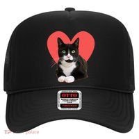 Cute Valentines Day Tuxedo Cat Lover Hat thumb 0