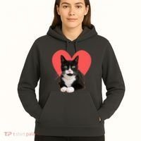 Cute Valentines Day Tuxedo Cat Lover Hoodie thumb 5