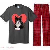 Cute Valentines Day Tuxedo Cat Lover Pajama Set thumb 0