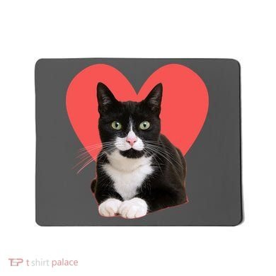Cute Valentines Day Tuxedo Cat Lover Mousepad