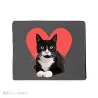 Cute Valentines Day Tuxedo Cat Lover Mousepad thumb 0