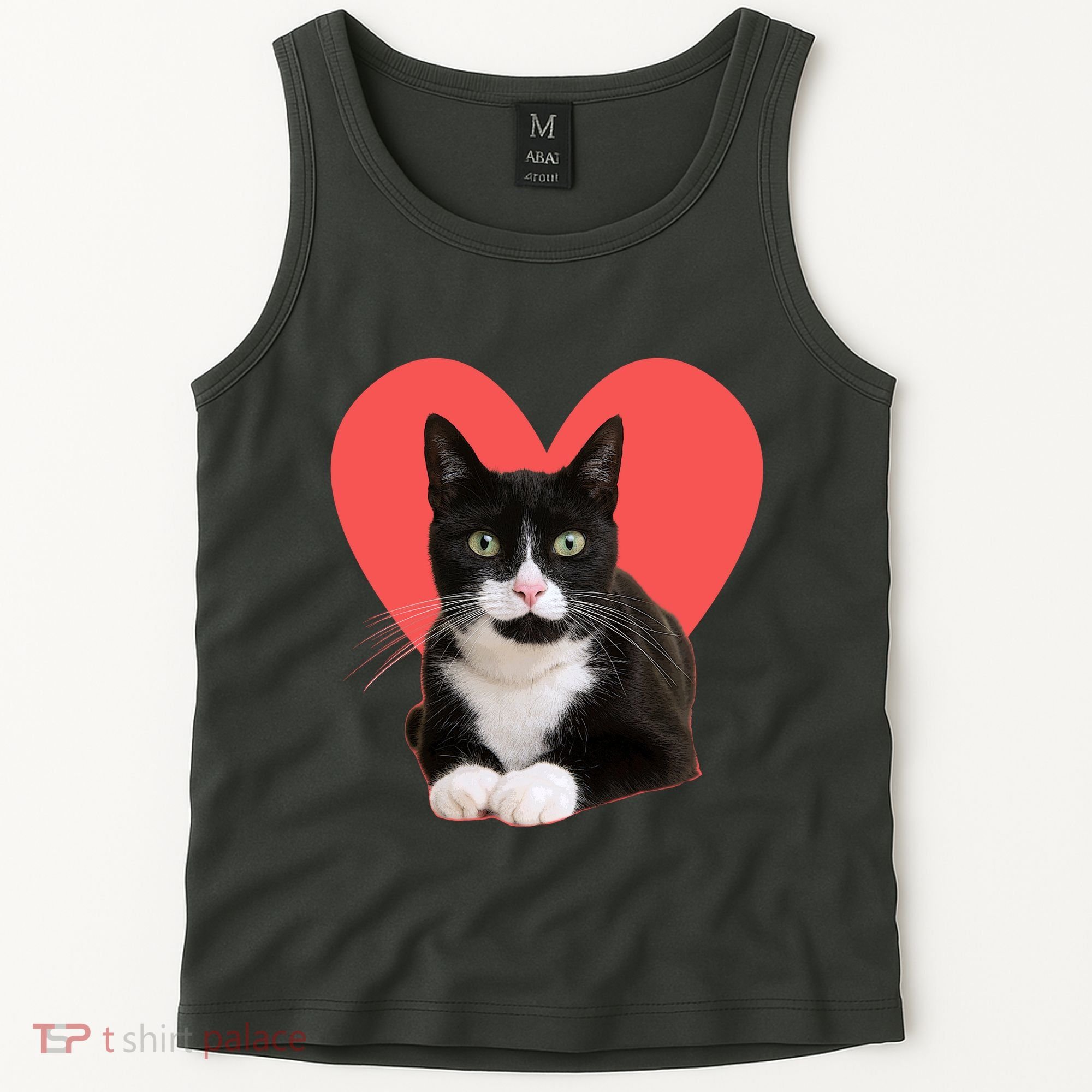 Cute Valentines Day Tuxedo Cat Lover Tank Top