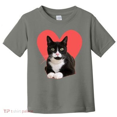 Cute Valentines Day Tuxedo Cat Lover Toddler T-Shirt