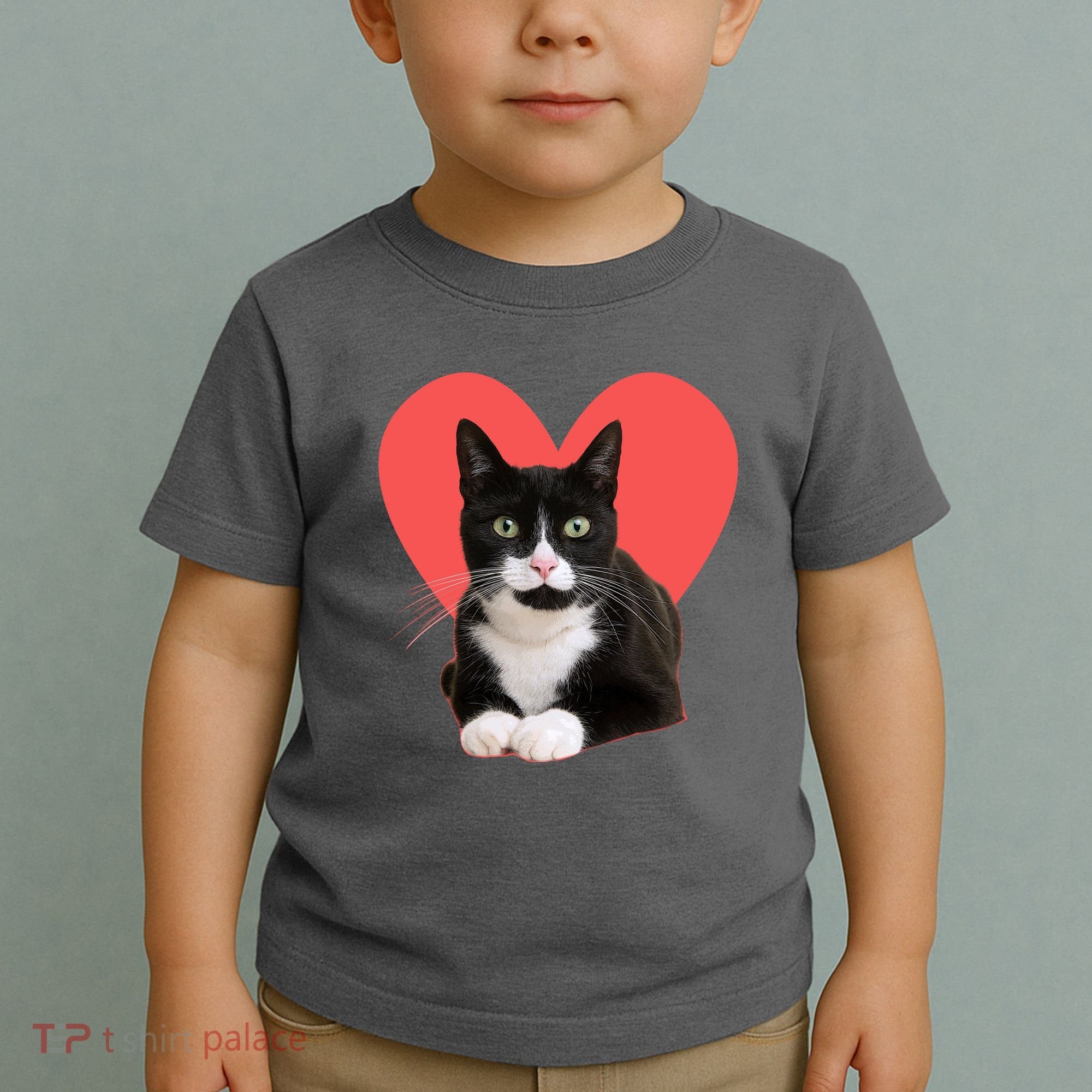 Cute Valentines Day Tuxedo Cat Lover Toddler T-Shirt
