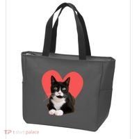 Cute Valentines Day Tuxedo Cat Lover Tote Bag thumb 3