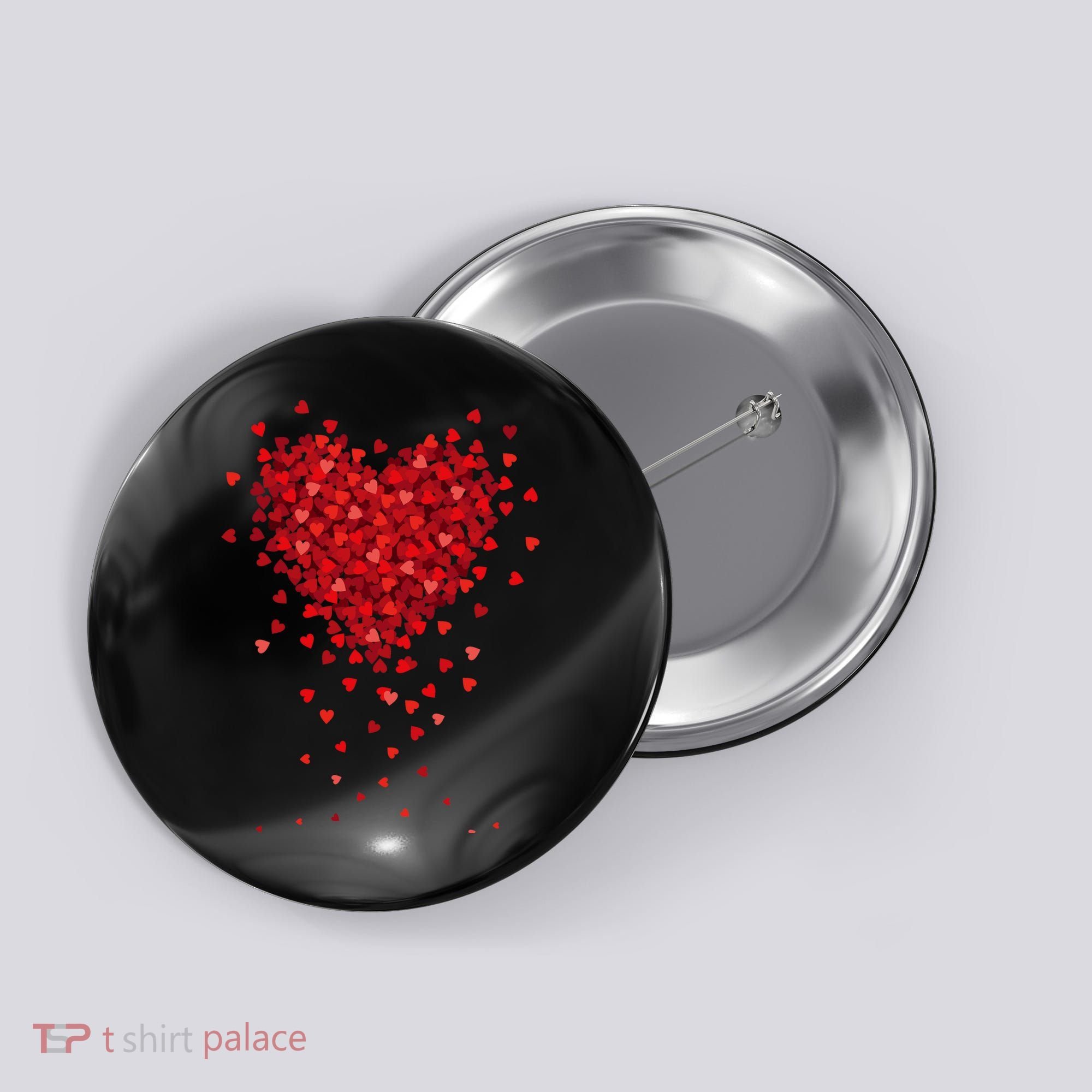 Cute Valentines Day Messy Heart Shapes Button