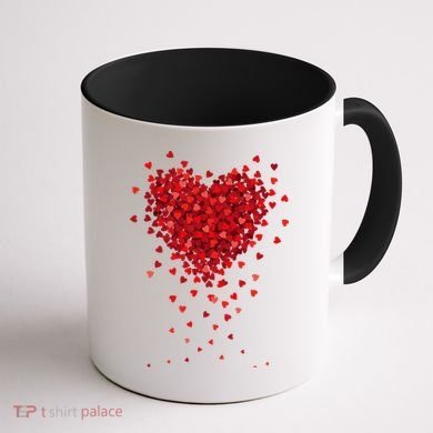 Cute Valentines Day Messy Heart Shapes Coffee Mug back