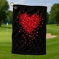 Cute Valentines Day Messy Heart Shapes Golf Towel thumb 1