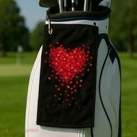 Cute Valentines Day Messy Heart Shapes Golf Towel thumb 2