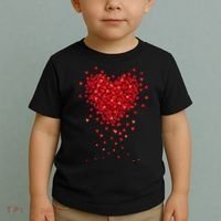 Cute Valentines Day Messy Heart Shapes Toddler T-Shirt thumb 2