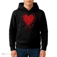 Cute Valentines Day Messy Heart Shapes Kids Hoodie thumb 4