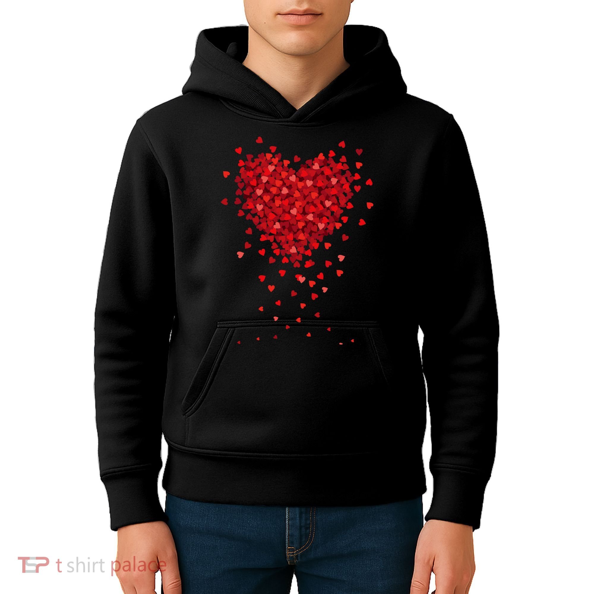 Cute Valentines Day Messy Heart Shapes Kids Hoodie