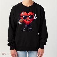 Cute Valentines Day Heart Playing Football Women's Sweatshirt thumb 0