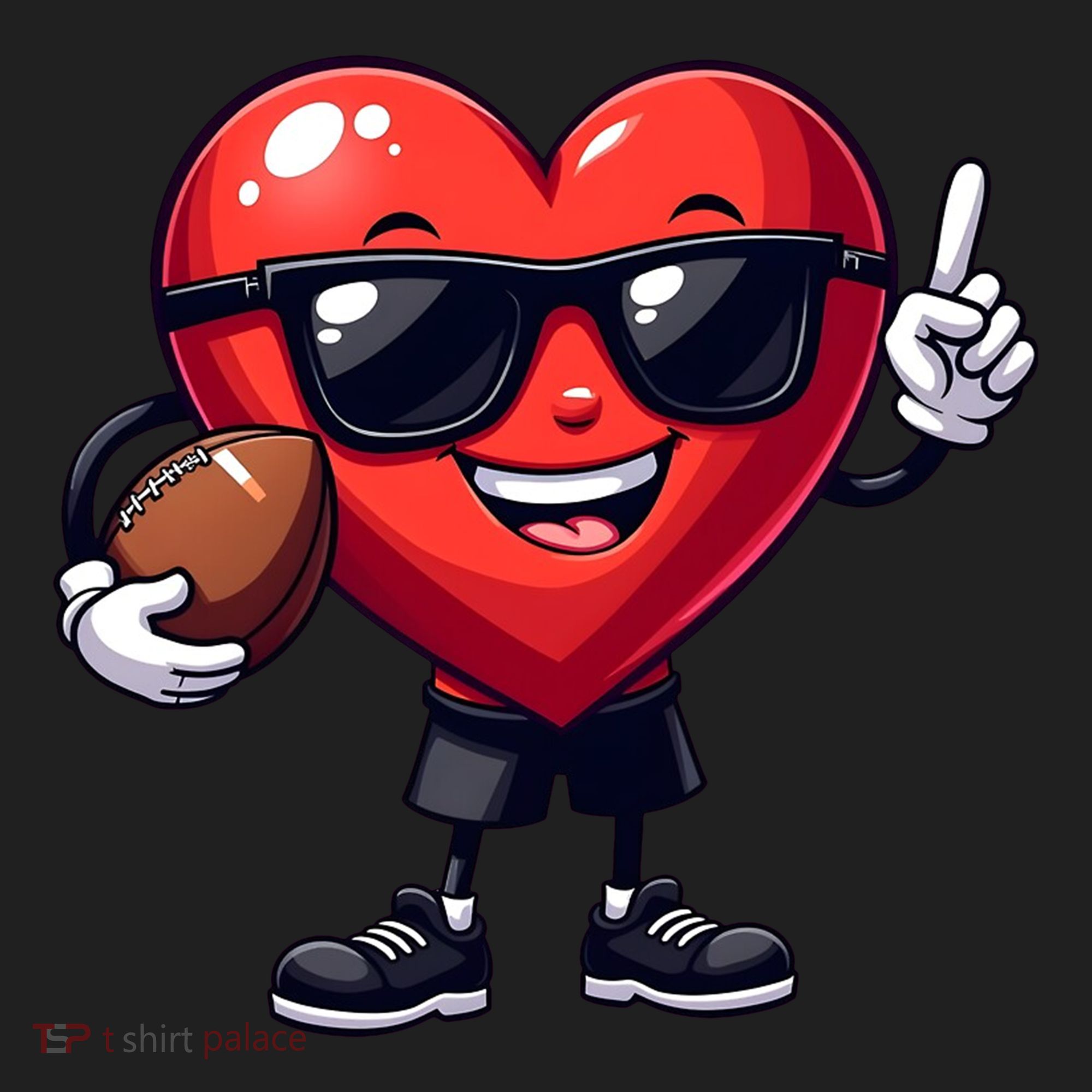 Cute Valentines Day Heart Playing Football Women's Sweatshirt