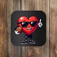 Cute Valentines Day Heart Playing Football Coaster thumb 0