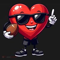 Cute Valentines Day Heart Playing Football Coaster thumb 2