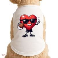Cute Valentines Day Heart Playing Football Doggie Tank thumb 0