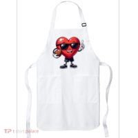 Cute Valentines Day Heart Playing Football Apron thumb 0