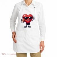 Cute Valentines Day Heart Playing Football Apron thumb 2