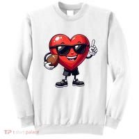 Cute Valentines Day Heart Playing Football Sweatshirt thumb 0