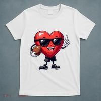 Cute Valentines Day Heart Playing Football T-Shirt thumb 5