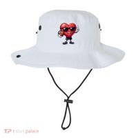 Cute Valentines Day Heart Playing Football Bucket Hat thumb 0