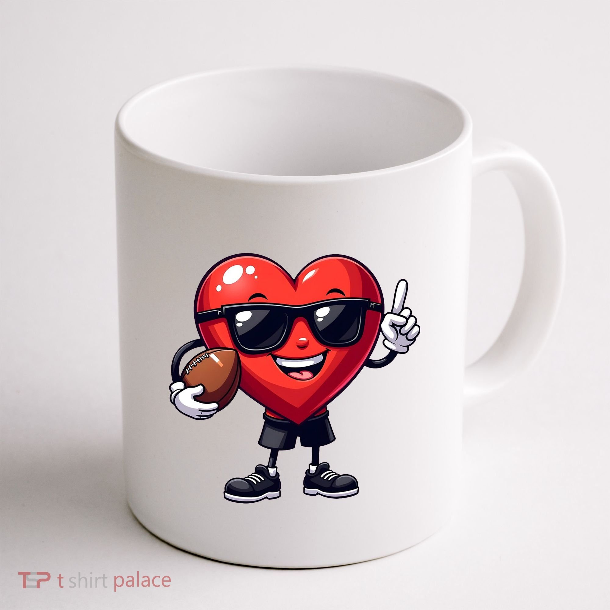 Cute Valentines Day Heart Playing Football Coffee Mug