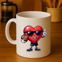 Cute Valentines Day Heart Playing Football Coffee Mug thumb 4
