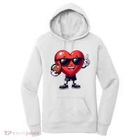 Cute Valentines Day Heart Playing Football Women's Hoodie thumb 0