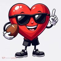 Cute Valentines Day Heart Playing Football Women's Hoodie thumb 2