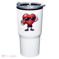 Cute Valentines Day Heart Playing Football Tumbler thumb 0