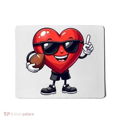 Cute Valentines Day Heart Playing Football Mousepad