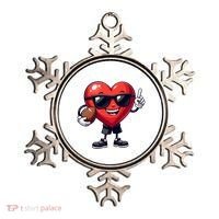 Cute Valentines Day Heart Playing Football Ornament thumb 0