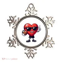 Cute Valentines Day Heart Playing Football Ornament thumb 0
