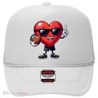 Cute Valentines Day Heart Playing Football Hat thumb 0