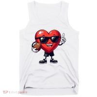 Cute Valentines Day Heart Playing Football Tank Top thumb 0