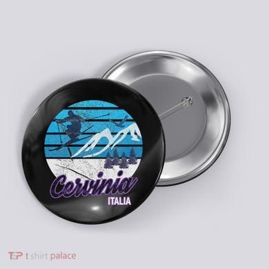 Cervinia Valle DAosta Italy Ski Resort Snowboarding Button
