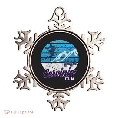 Cervinia Valle DAosta Italy Ski Resort Snowboarding Ornament