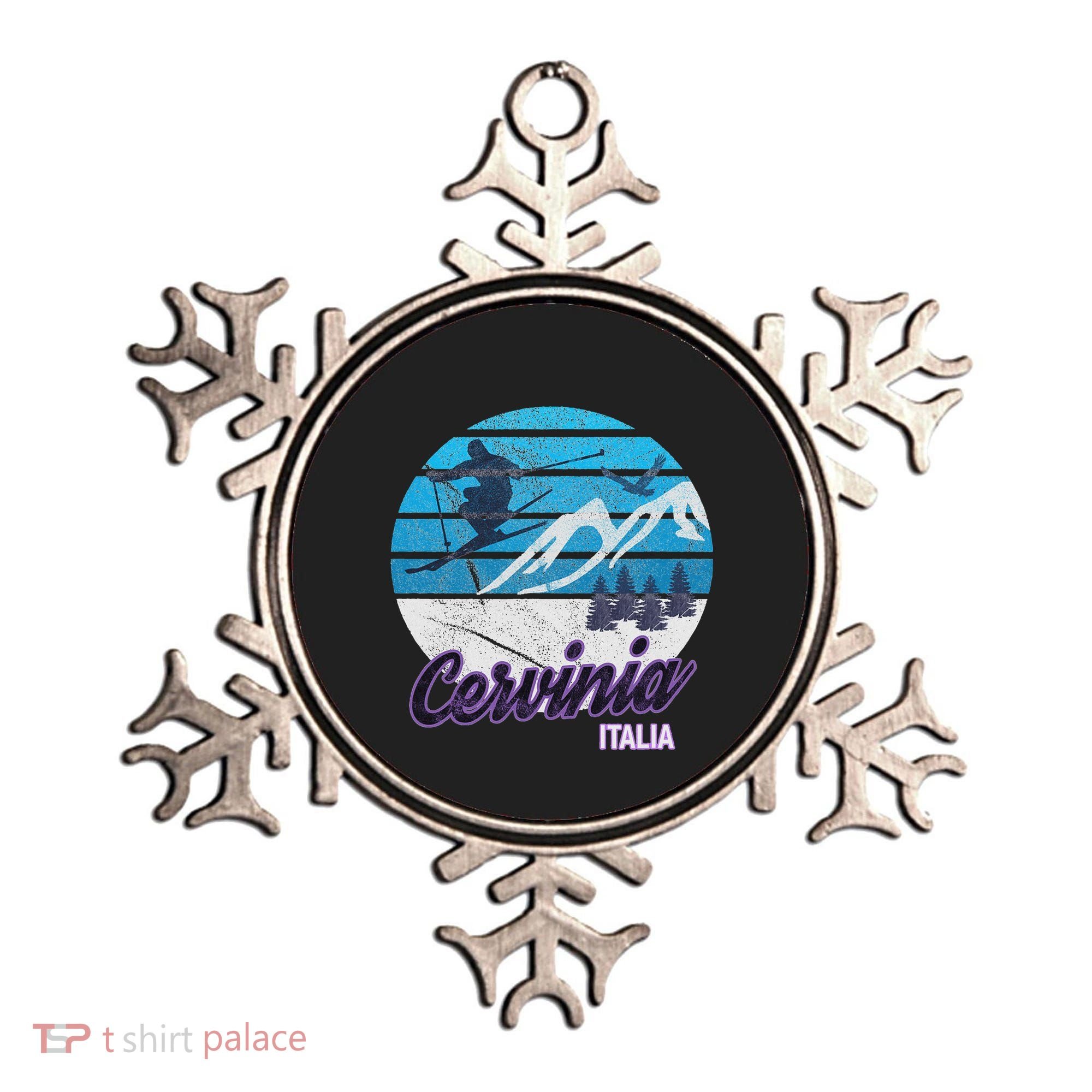 Cervinia Valle DAosta Italy Ski Resort Snowboarding Ornament
