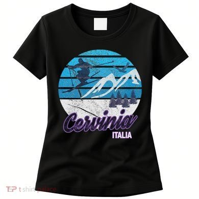 Cervinia Valle DAosta Italy Ski Resort Snowboarding Women's T-Shirt