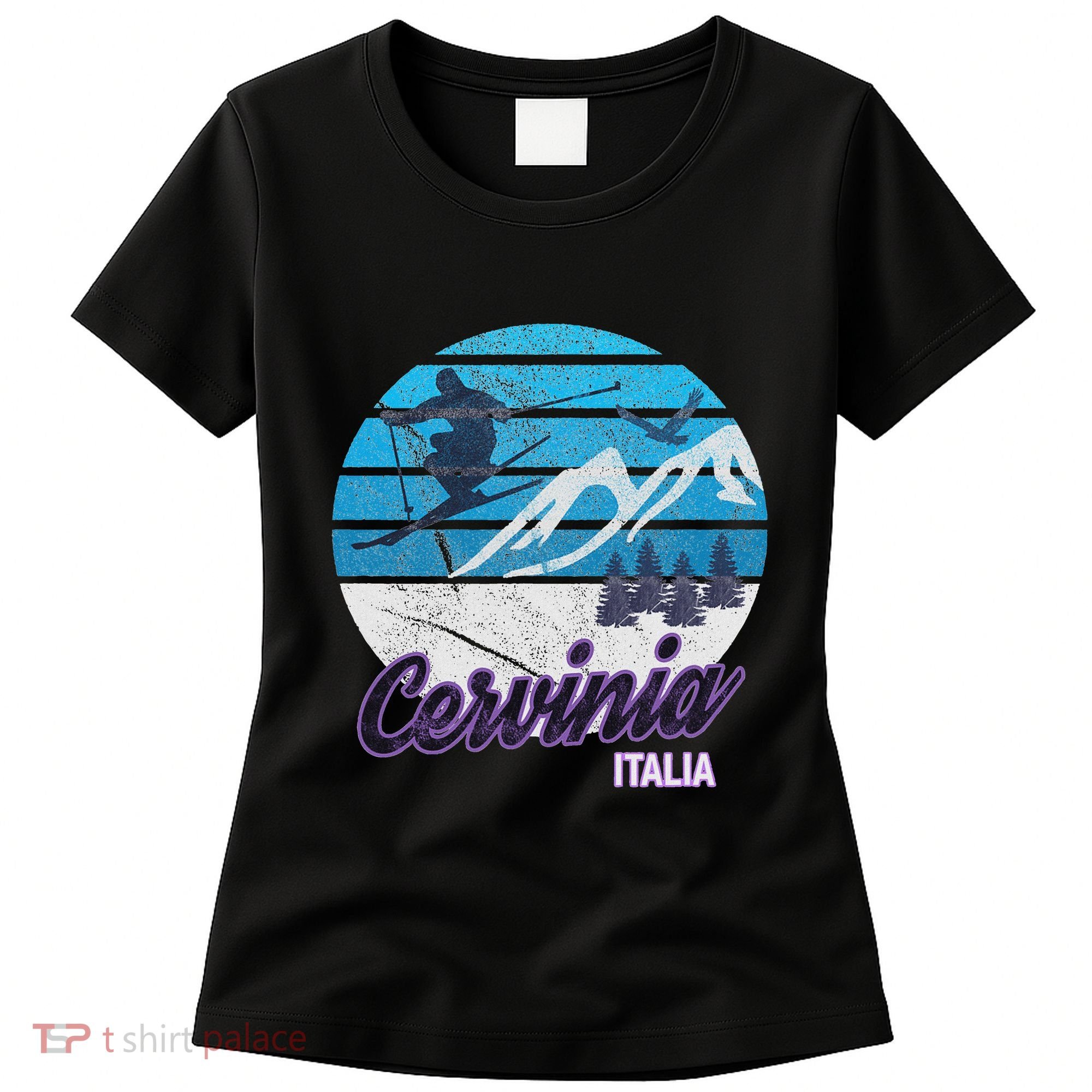 Cervinia Valle DAosta Italy Ski Resort Snowboarding Women's T-Shirt