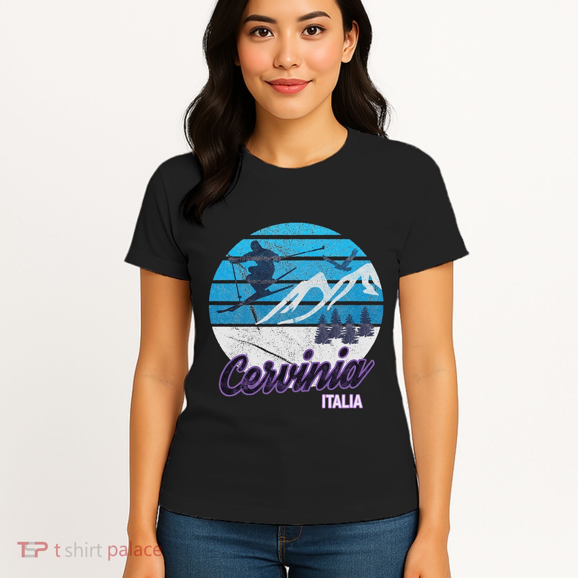 Cervinia Valle DAosta Italy Ski Resort Snowboarding Women's T-Shirt