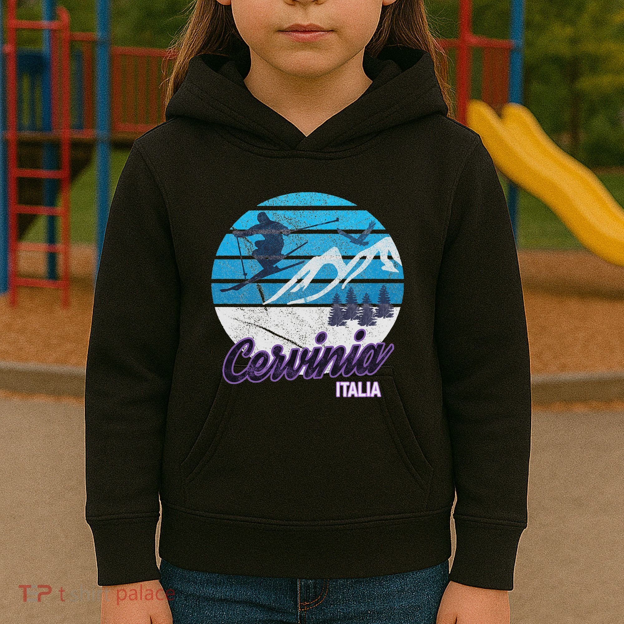 Cervinia Valle DAosta Italy Ski Resort Snowboarding Kids Hoodie