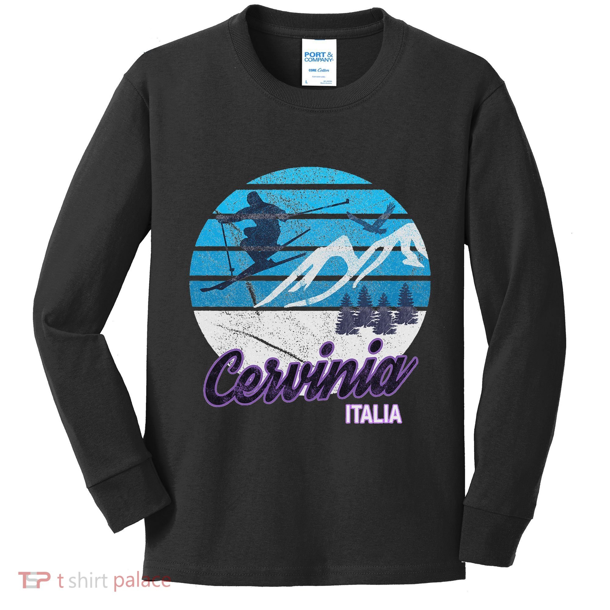 Cervinia Valle DAosta Italy Ski Resort Snowboarding Kids Long Sleeve Shirt