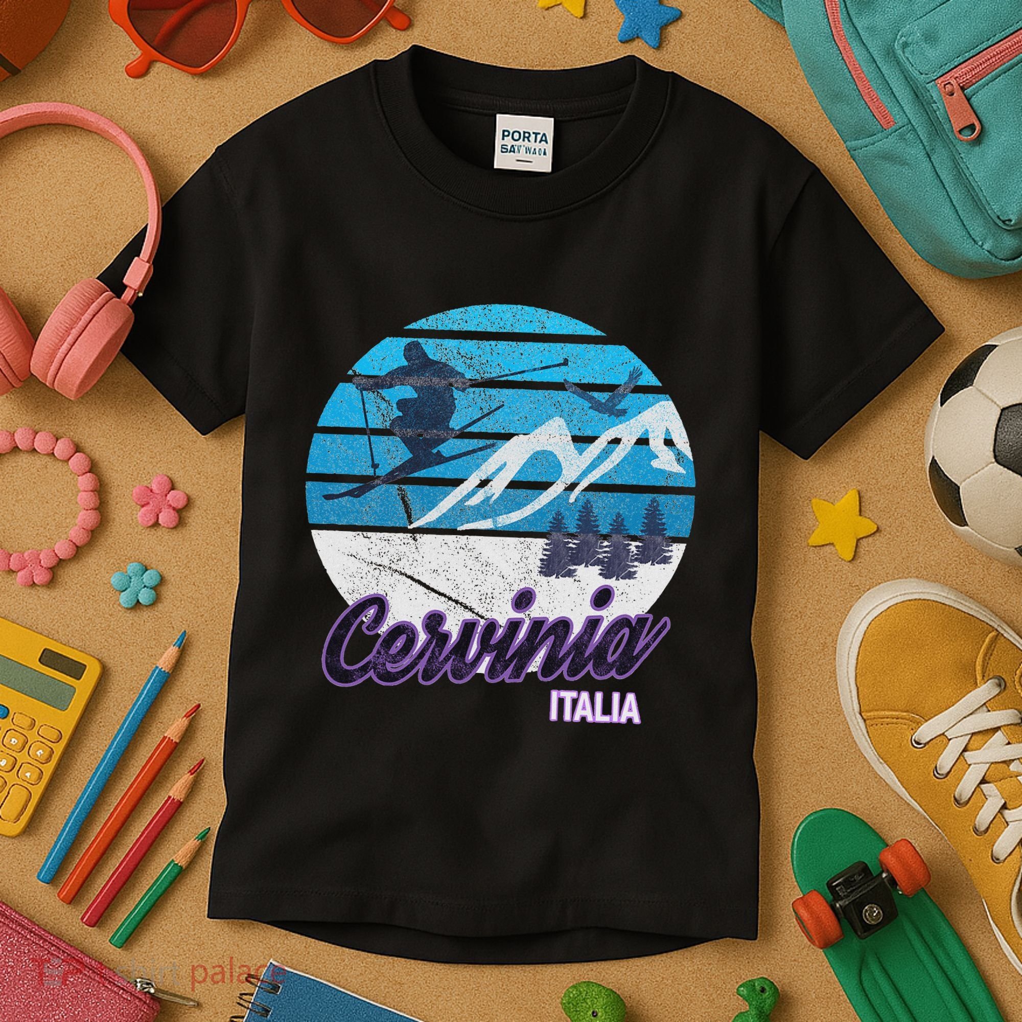 Cervinia Valle DAosta Italy Ski Resort Snowboarding Kids T-Shirt