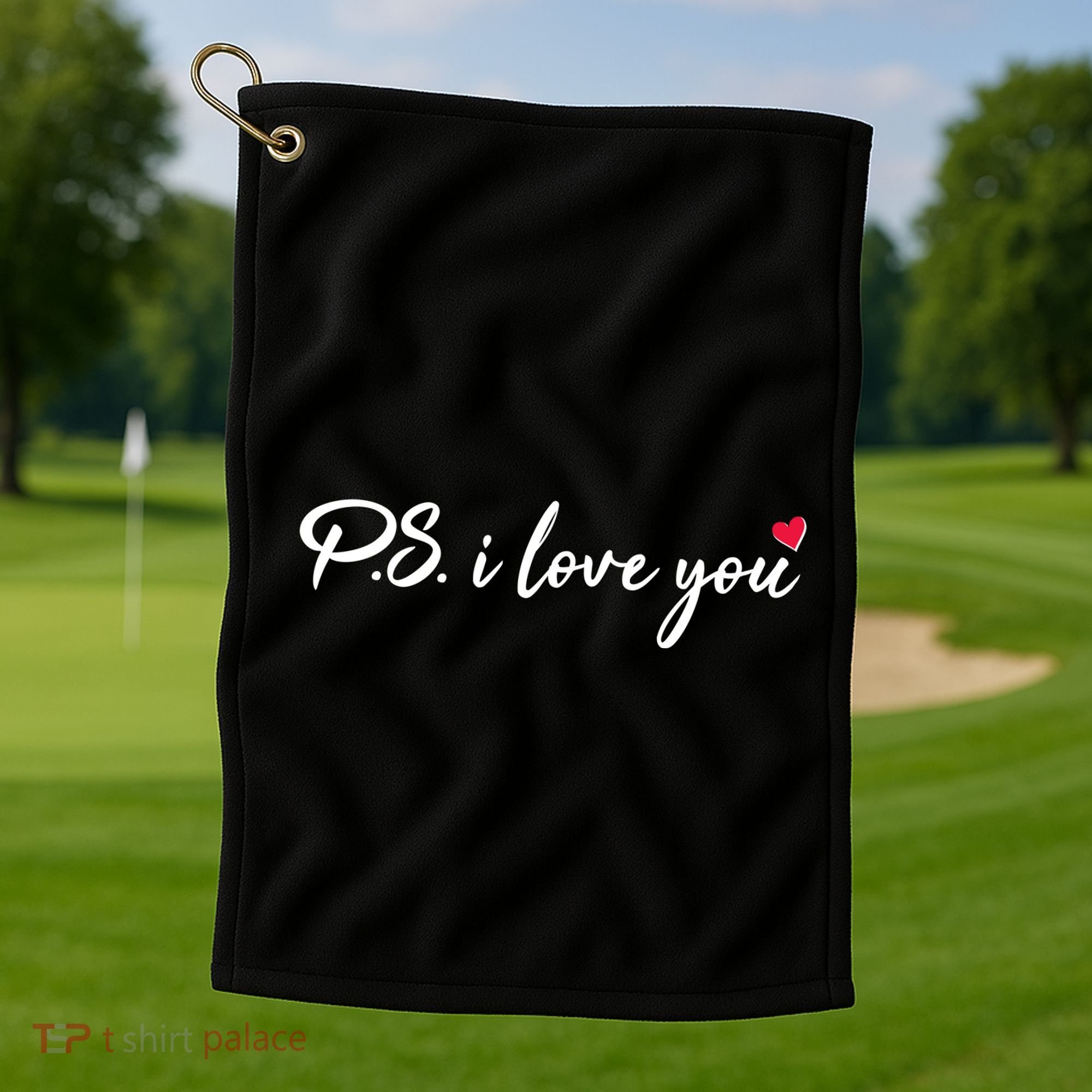 Cute Valentines Day P.S. I Love You Golf Towel