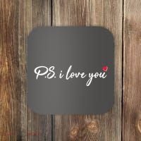 Cute Valentines Day P.S. I Love You Coaster thumb 0