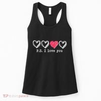 Cute Valentines Day P.S. I Love You Hearts Women's Tank Top thumb 0